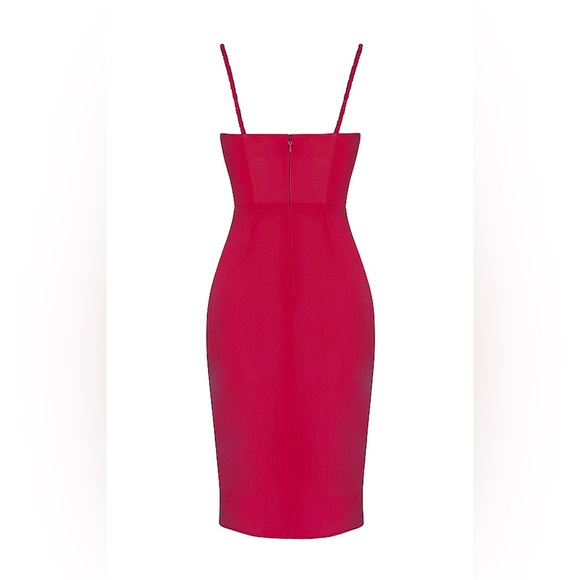 JAMILLE House of CB BERRY DRAPED CORSET MIDI DRESS